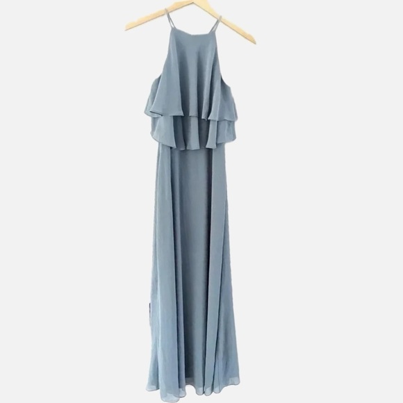 Bill Levkoff Dresses & Skirts - Bill Levkoff Evening Gown Slate Blue Formal Bridesmaid Maxi Dress Formal Size 8